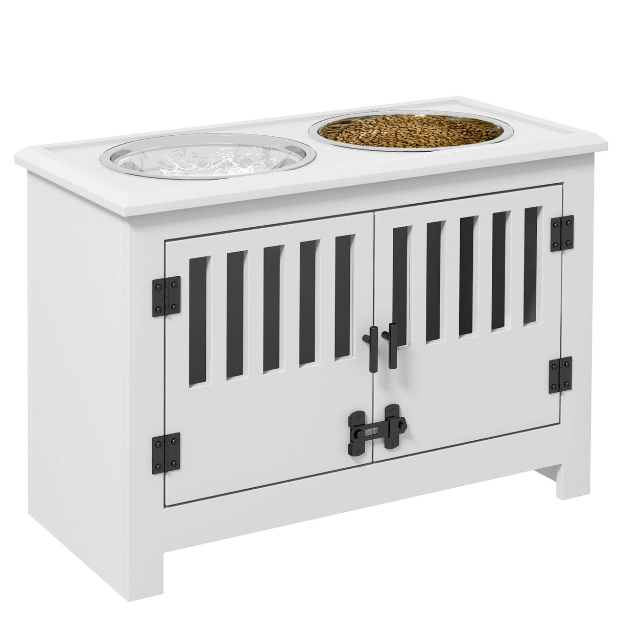Elevated Dog Bowl Stand With Storage Cabinet - Sleep Galleria