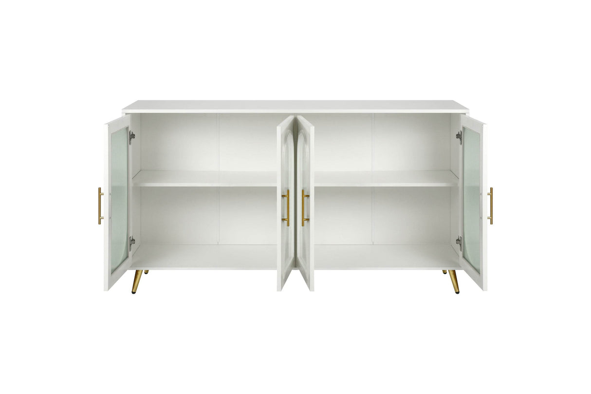 Antique White Wood TV Stand With Storage Cabinet - Sleep Galleria