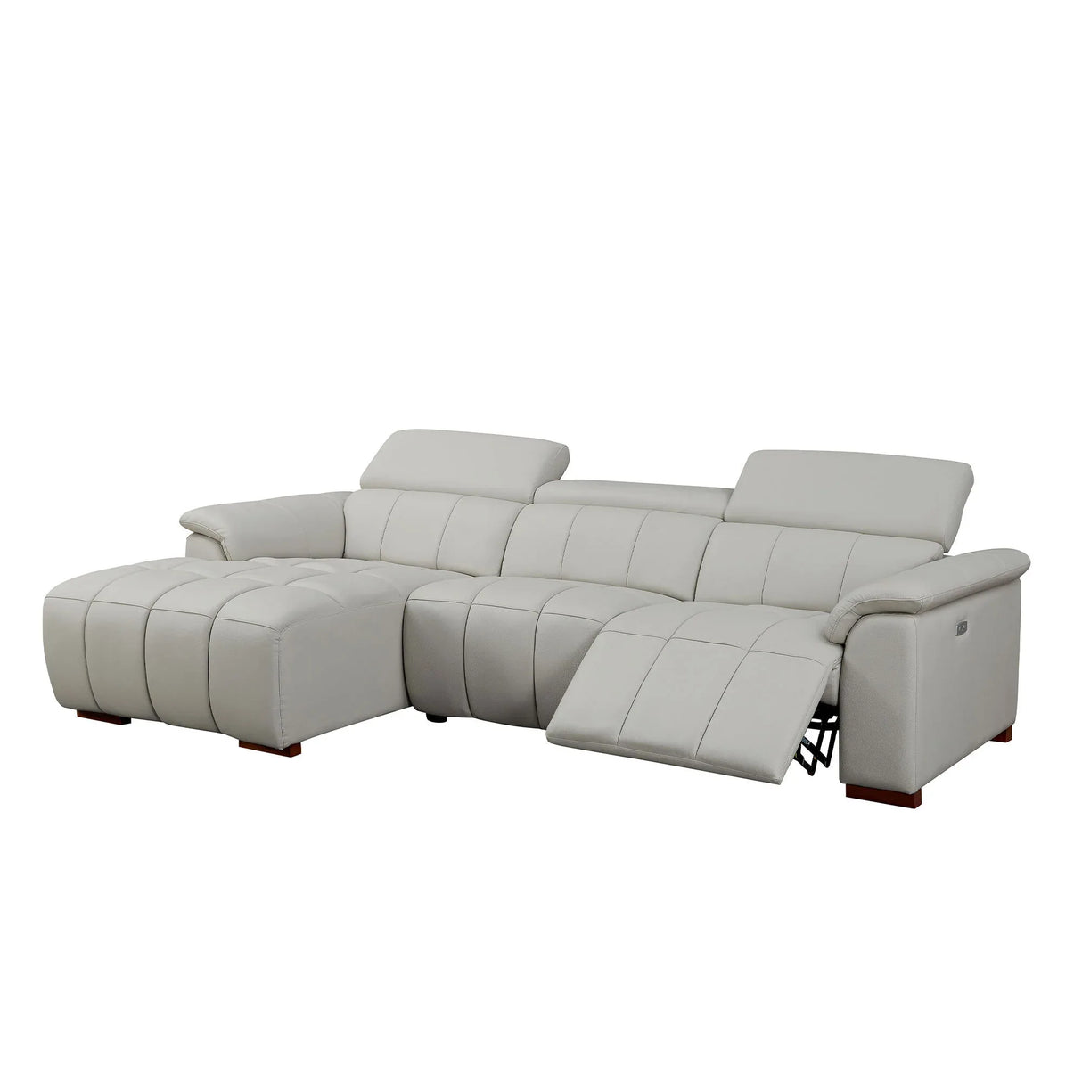 Electric Control Genuine Leather Wall-Hugger Reclining Sofa - Omega Lifestyles