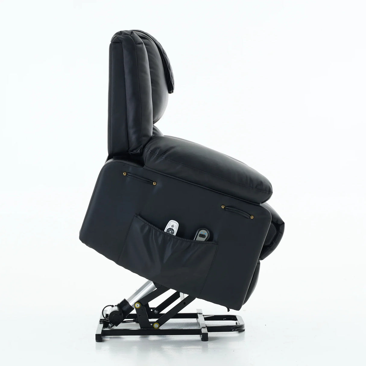 Medium-Firm Remote-Controlled Heating Massage Recliner PU Leather - Omega Lifestyles