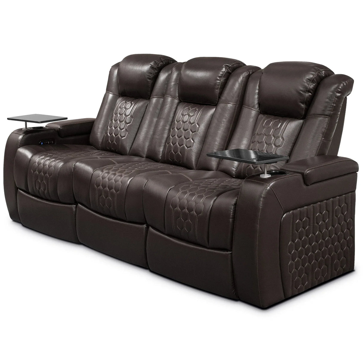 Genuine Leather Power Recliner With RGB LED Lighting - Omega Lifestyles
