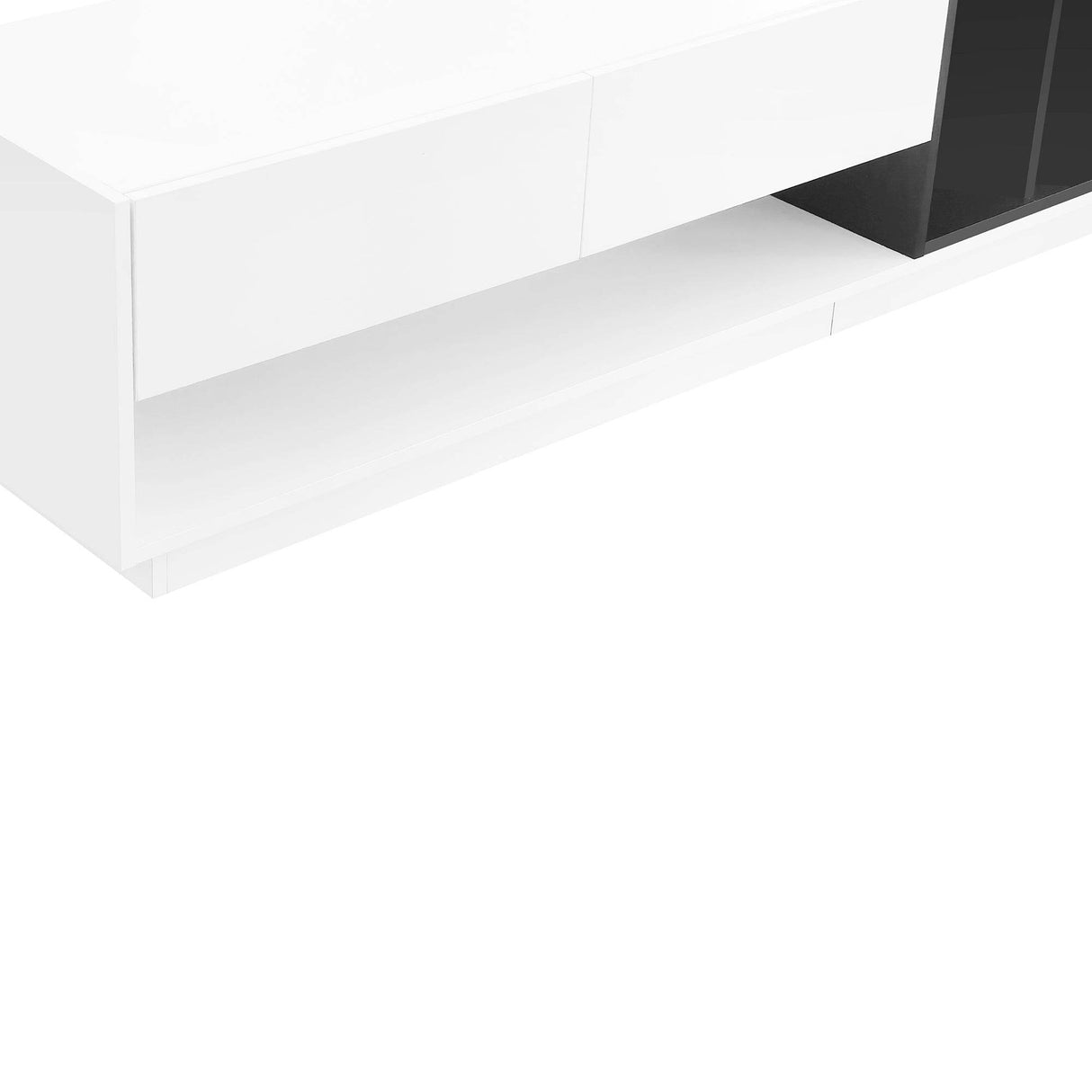 Two-Tone Particle Board White TV Stand With Storage - Sleep Galleria