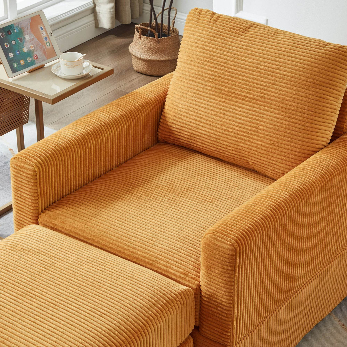 Corduroy Adjustable Chaise Lounge Sofa Chair - Sleep Galleria