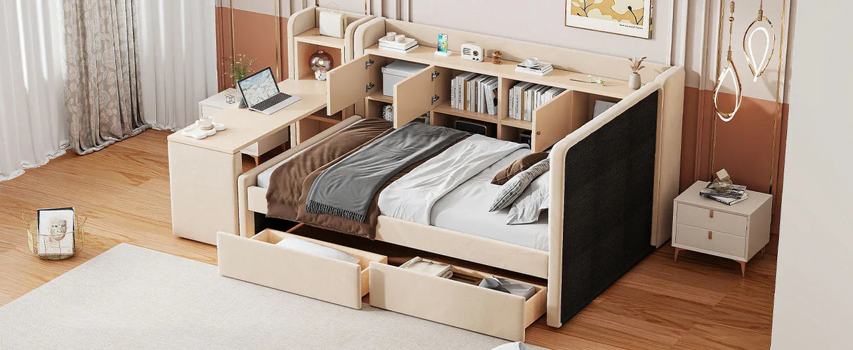 Twin Velvet Upholstered Daybed With Storage Drawers - Omega Lifestyles