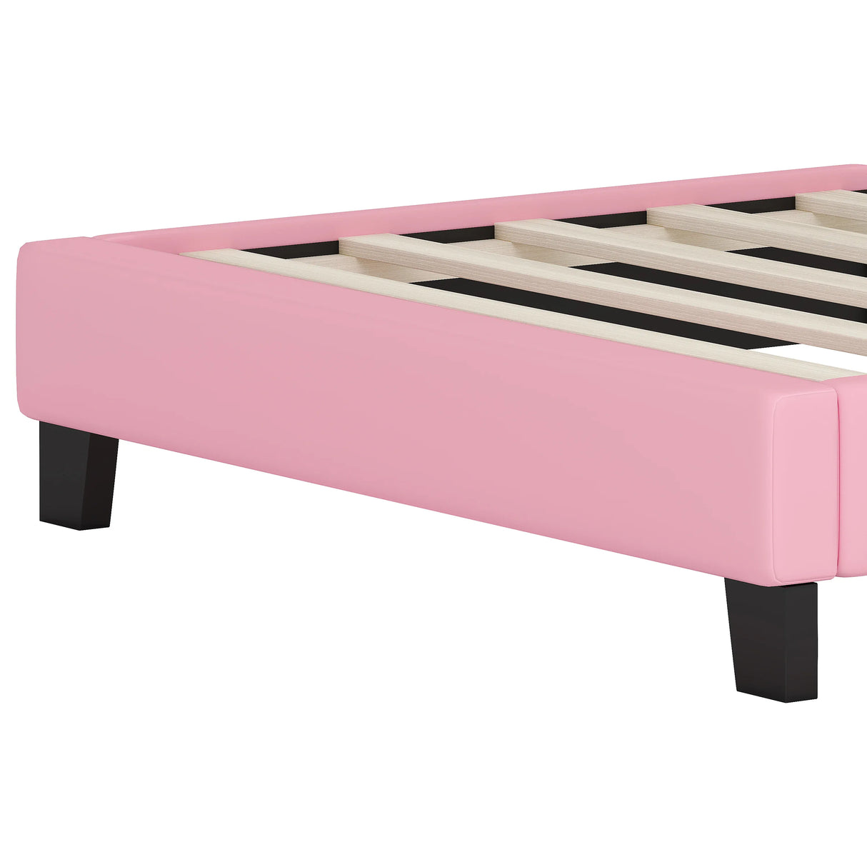 Twin PU Upholstered Princess Platform Bed With Crown Headboard - Omega Lifestyles