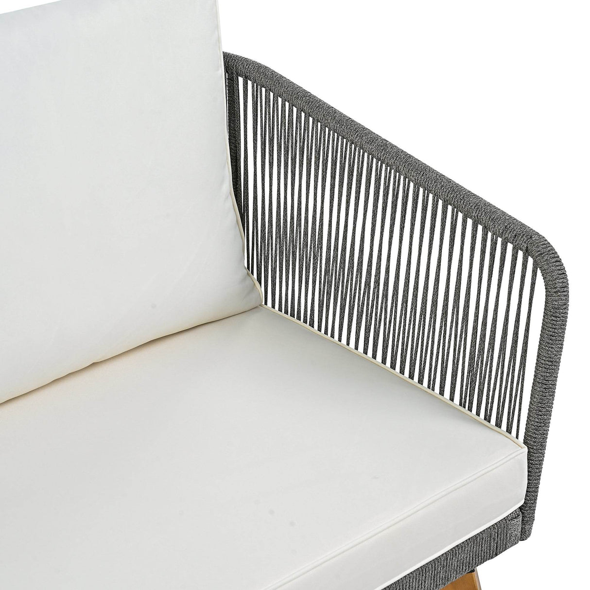 4-Piece Mid-Century Modern Woven Rope Patio Furniture Set - Omega Lifestyles