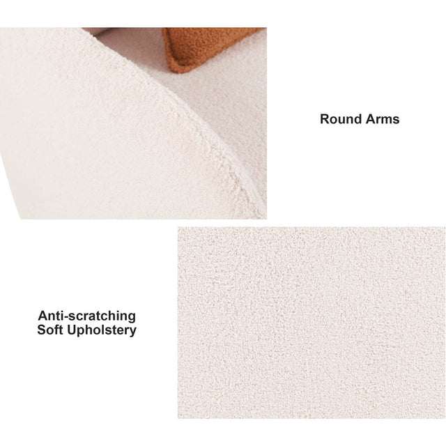 Pet Friendly Sherpa Upholstered Fluffy Fabric Accent Chair - Omega Lifestyles