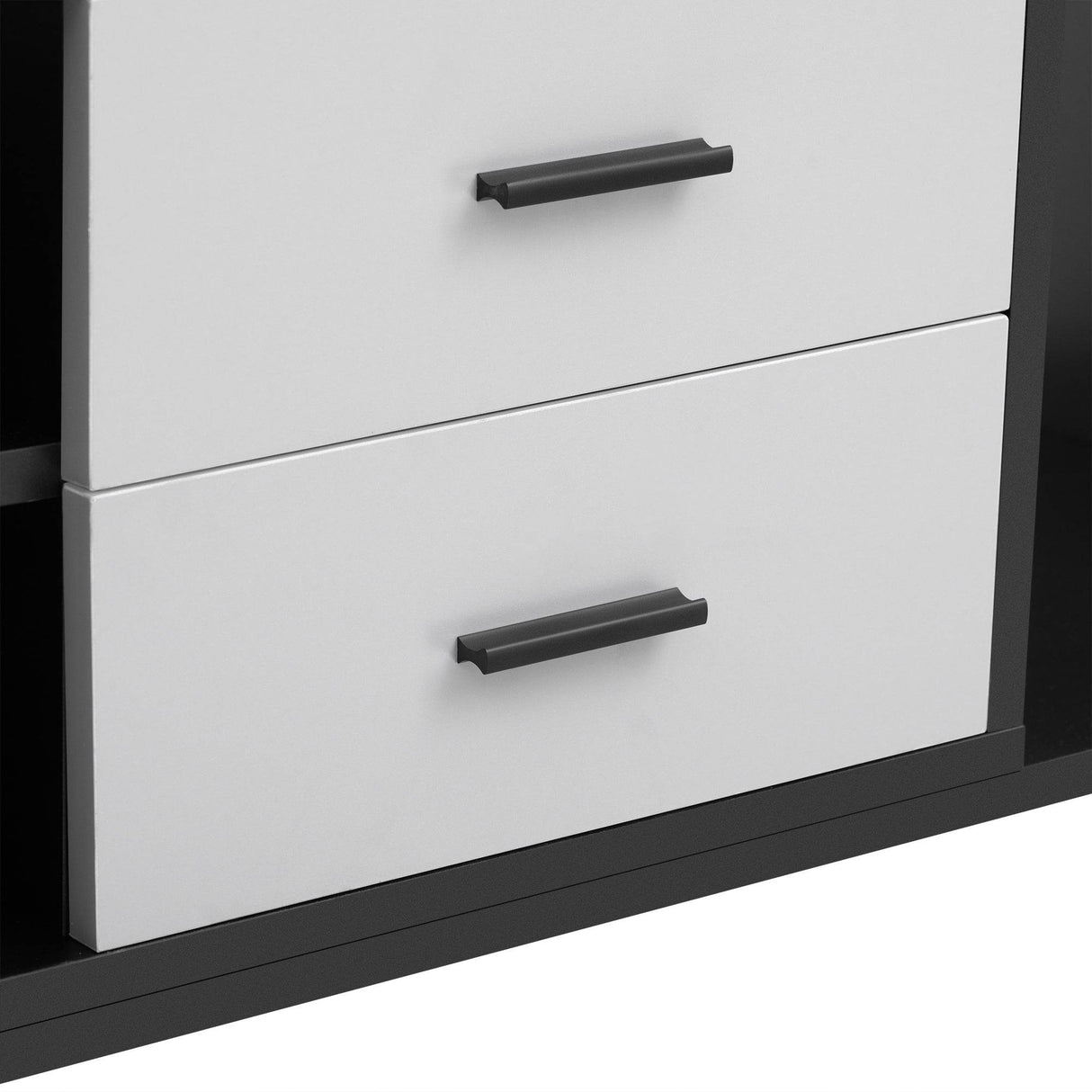 Modern Minimalist Black Grey MDF TV Stand - Sleep Galleria