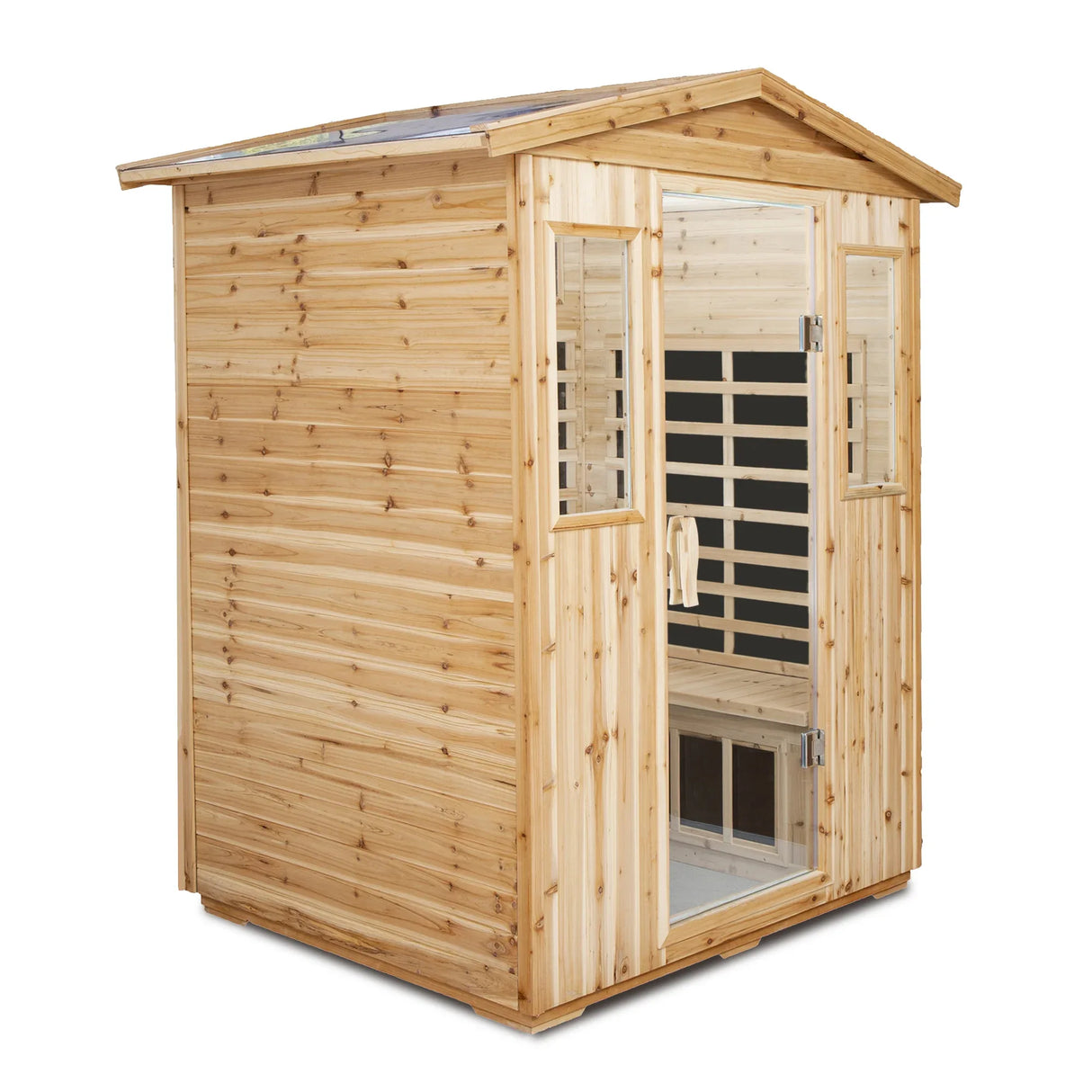 Four Person Old Fir Far-Infrared Outdoor Sauna Room - Omega Lifestyles