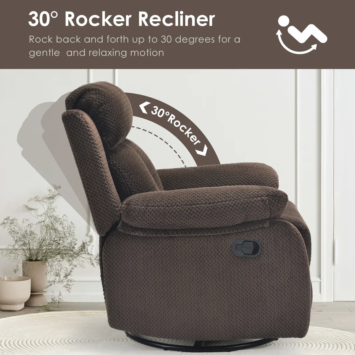 Small Swivel Rocker Recliner Chair For Small Spaces - Omega Lifestyles