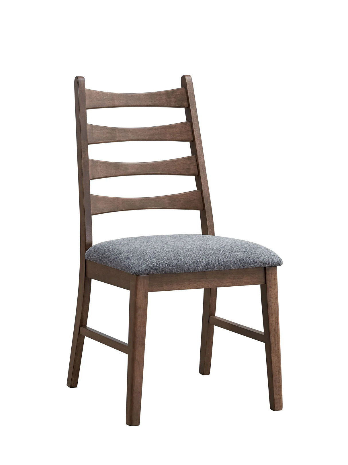 Set of 2 Dark Gray Linen Walnut Finish Side Chairs - Omega Lifestyles
