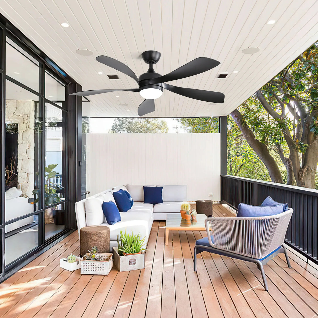 52-Inch Modern Reversible Dc Motor Ceiling Fan With Light - Omega Lifestyles