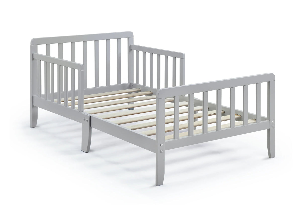 Solid Wood Light Gray Toddler Bed With Safety Rails - Omega Lifestyles