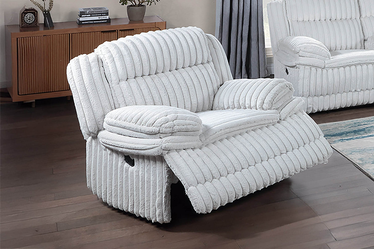 Manual Glider Corduroy Recliner Chair With Pillow Arms