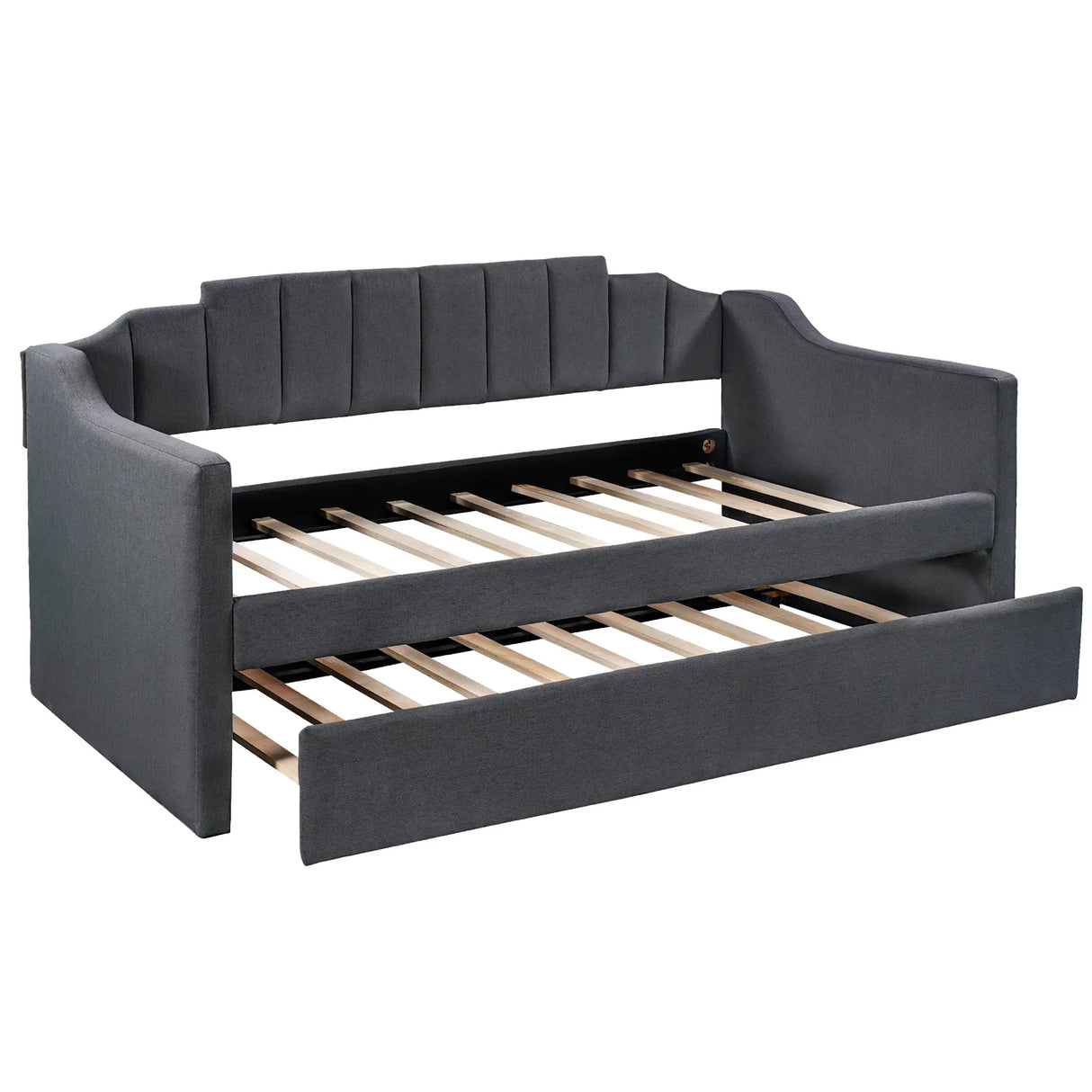 Upholstered Twin Daybed With Wheeled Trundle - Omega Lifestyles