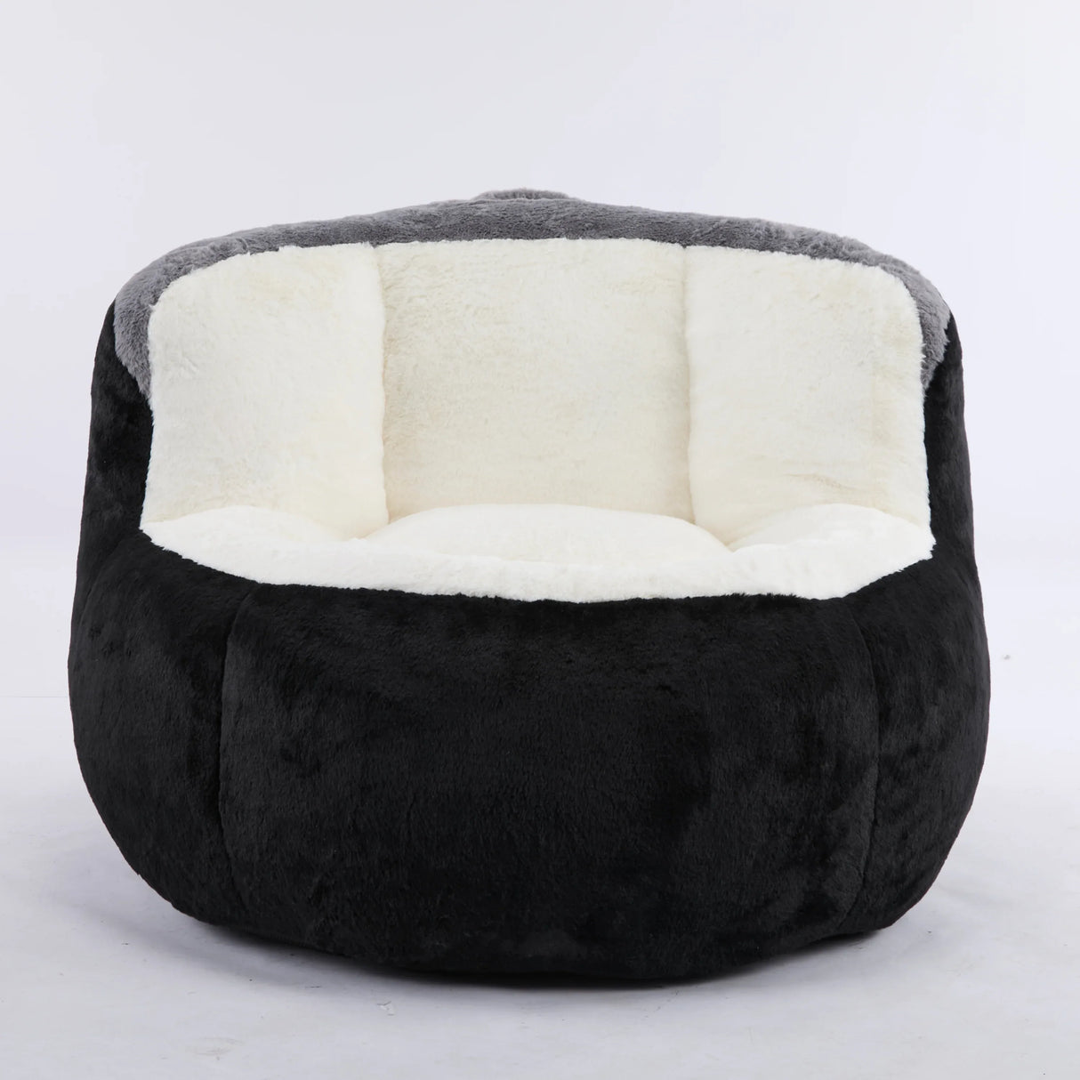 Multicolor Faux Fur Oversized Foam-Filled Bean Bag Chair - Omega Lifestyles