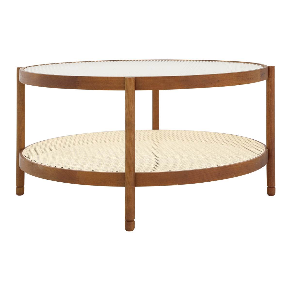 Modern Farmhouse Solid Wood Round Coffee Table - Sleep Galleria