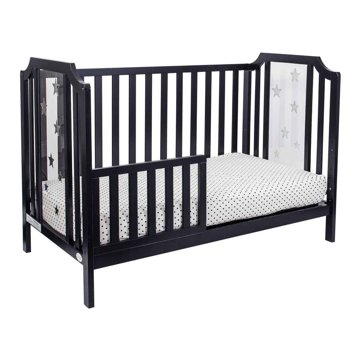 Convertible 3-in-1 Solid Wood Black Island Crib - Omega Lifestyles