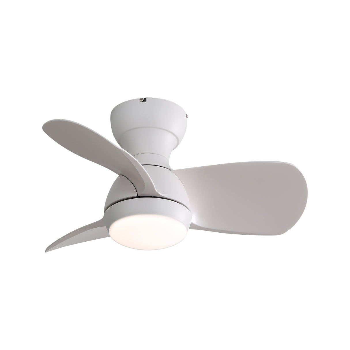 23-Inch White Indoor Ceiling Fan With LED Light