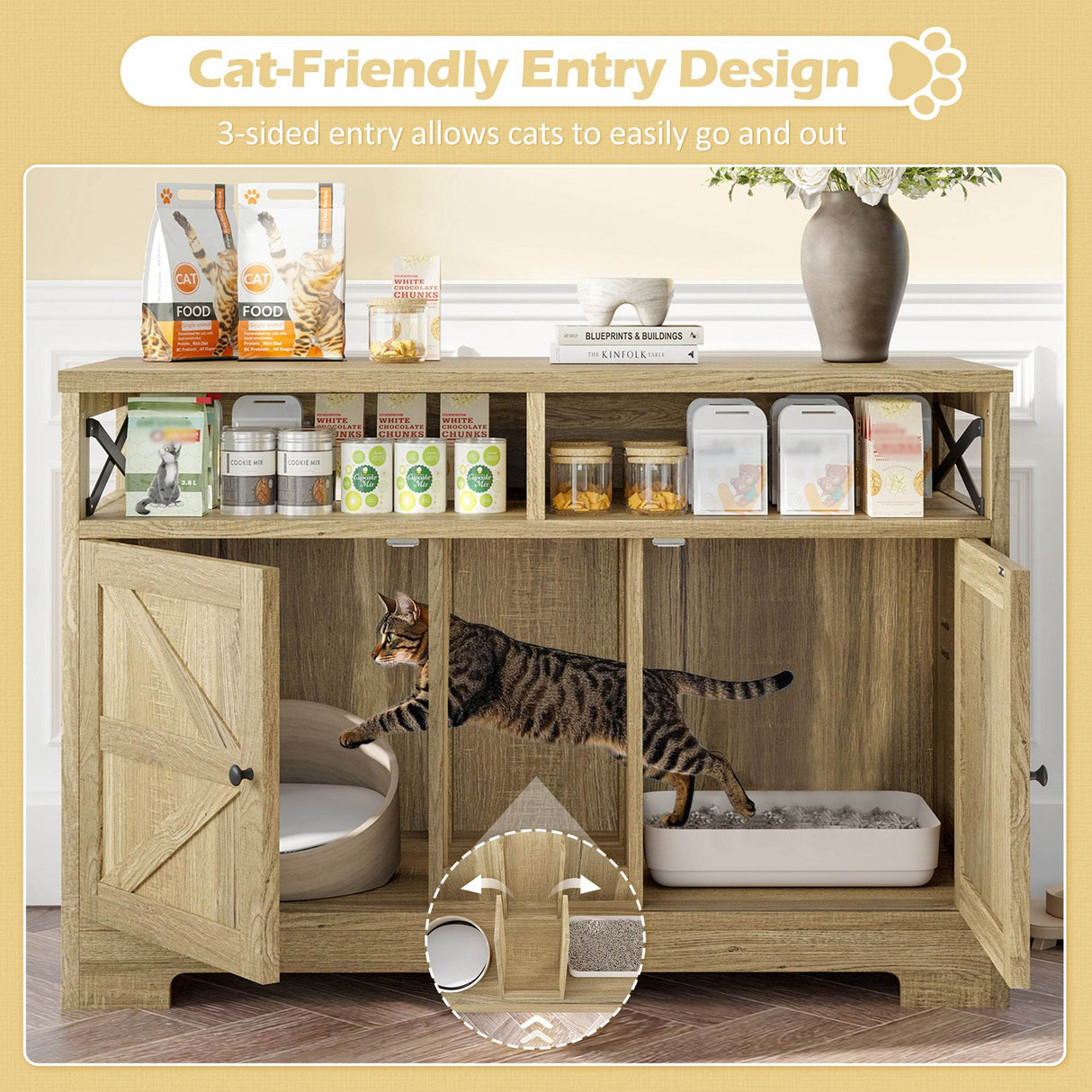Multifunctional Cat Litter Box Enclosure Furniture - Sleep Galleria