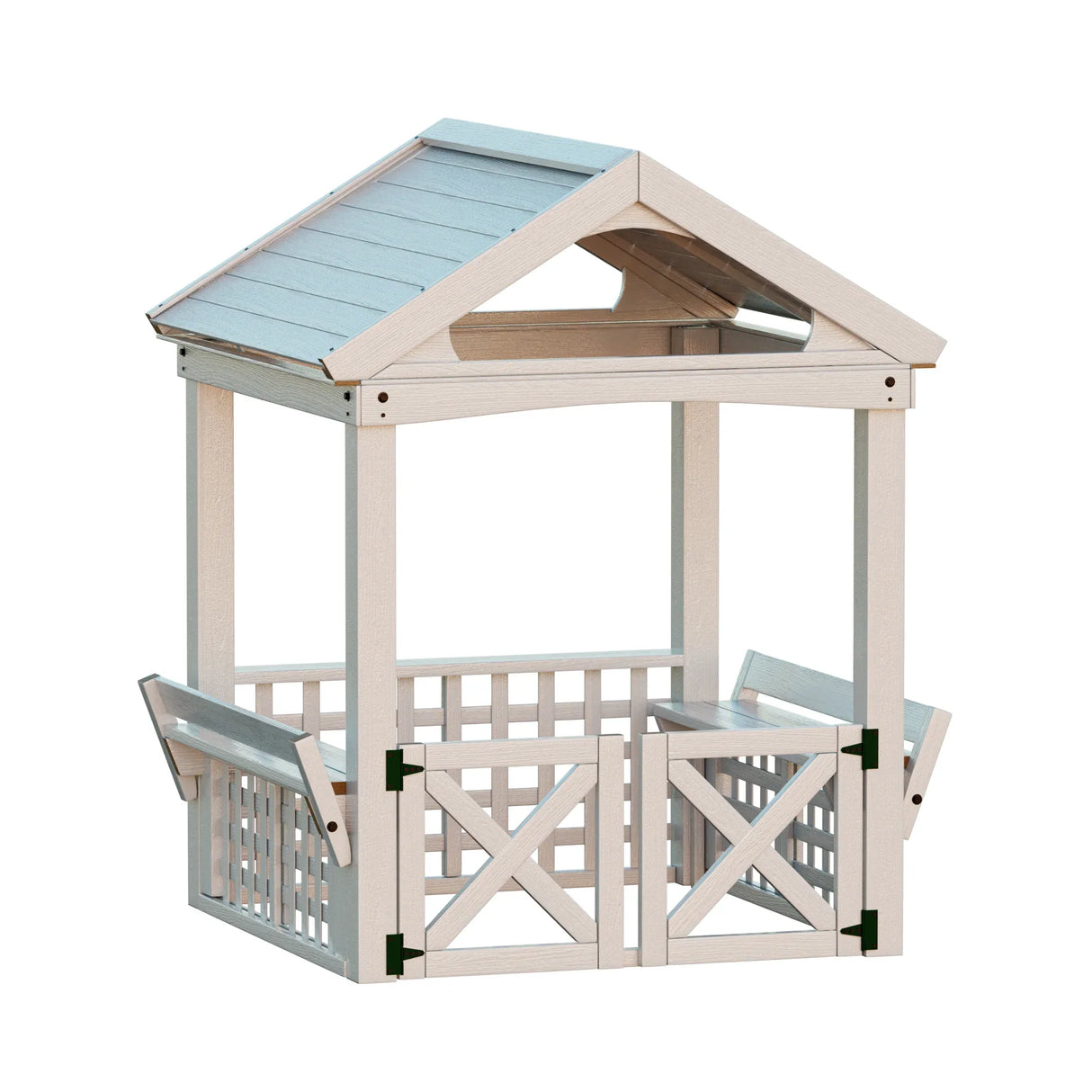 Outdoor Wooden Kids Playhouse With Bench and Door - Omega Lifestyles