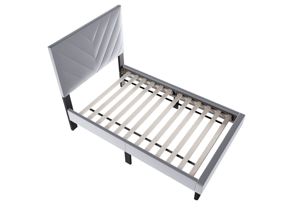 Adjustable Headboard Twin Velvet Upholstered Bed Frame - Omega Lifestyles