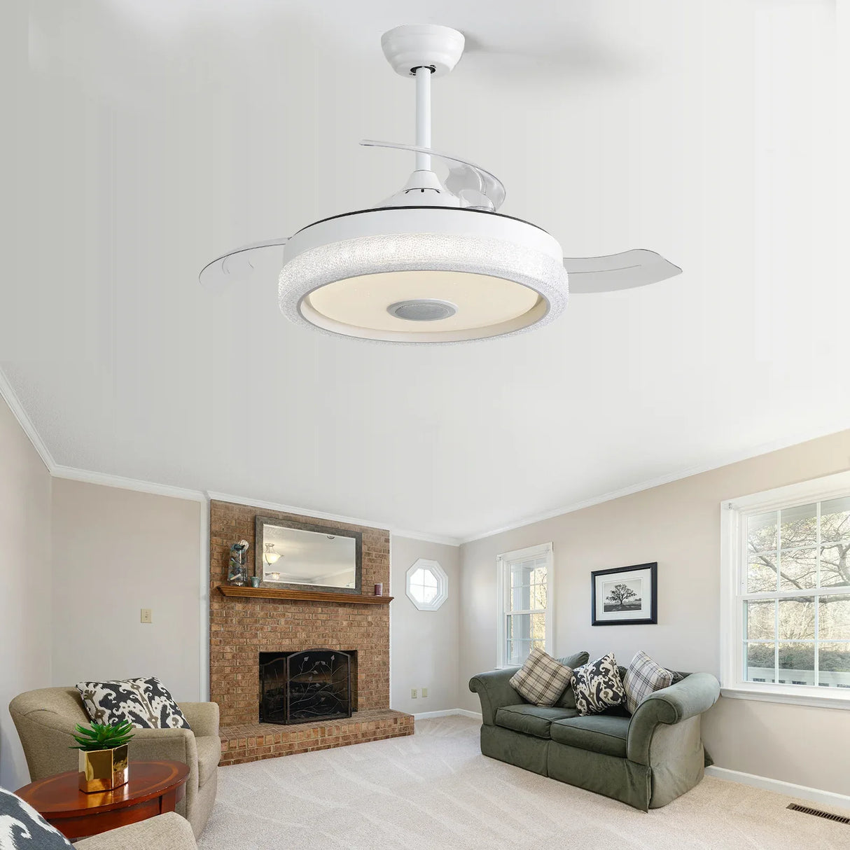 42-Inch Modern RGB Remote Control Ceiling Fan - Omega Lifestyles
