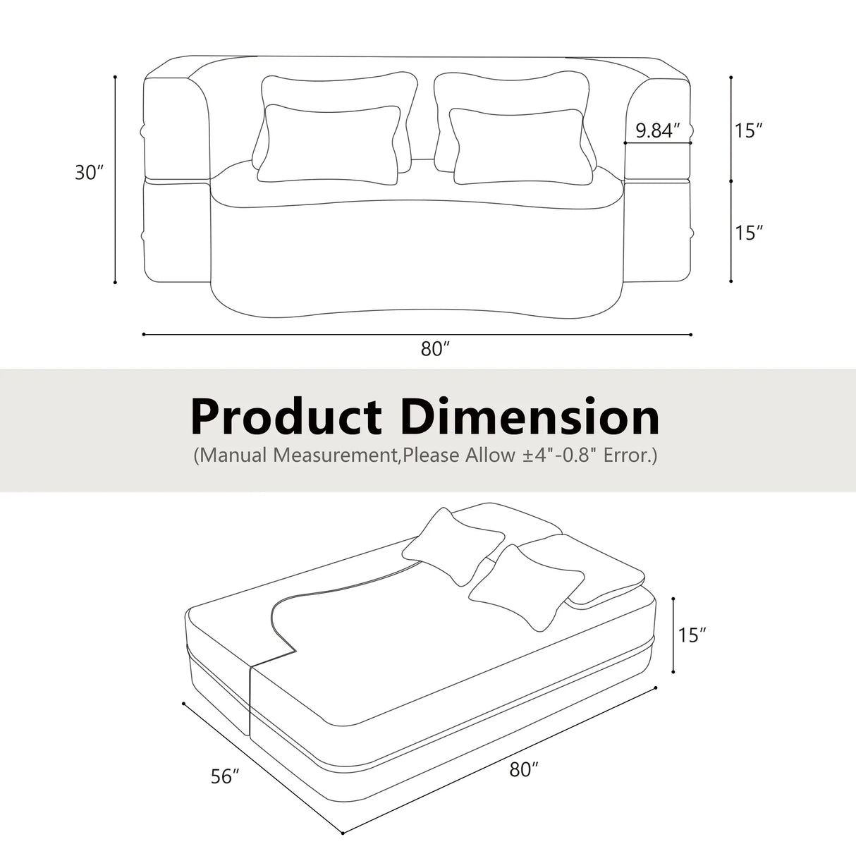 Queen Plush High-Density Foam Folding Futon Sofa Mattress - Omega Lifestyles
