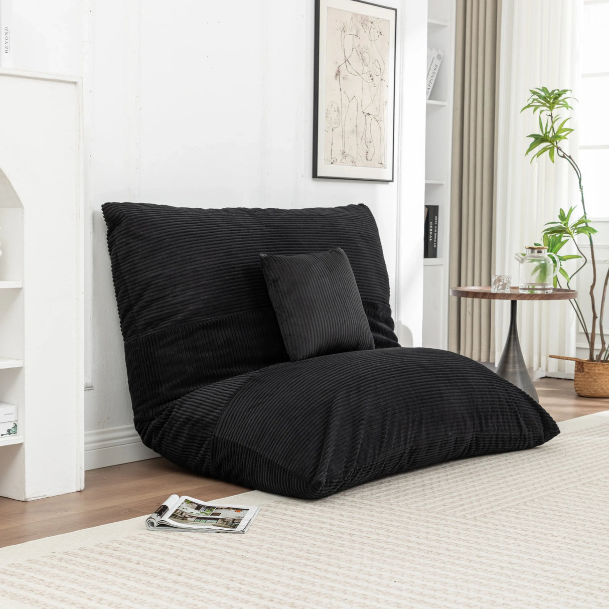 Soft Corduroy Foam Floor Bean Bag Chair - Omega Lifestyles