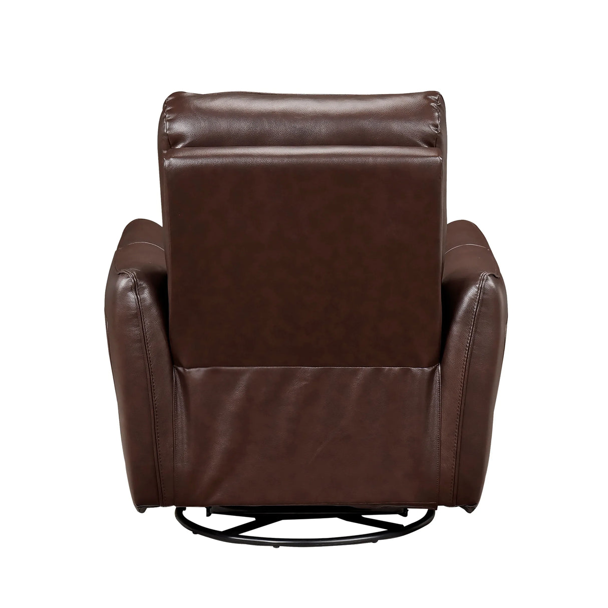 Brown Leather Swivel Recliner Chair With Wood Frame - Omega Lifestyles