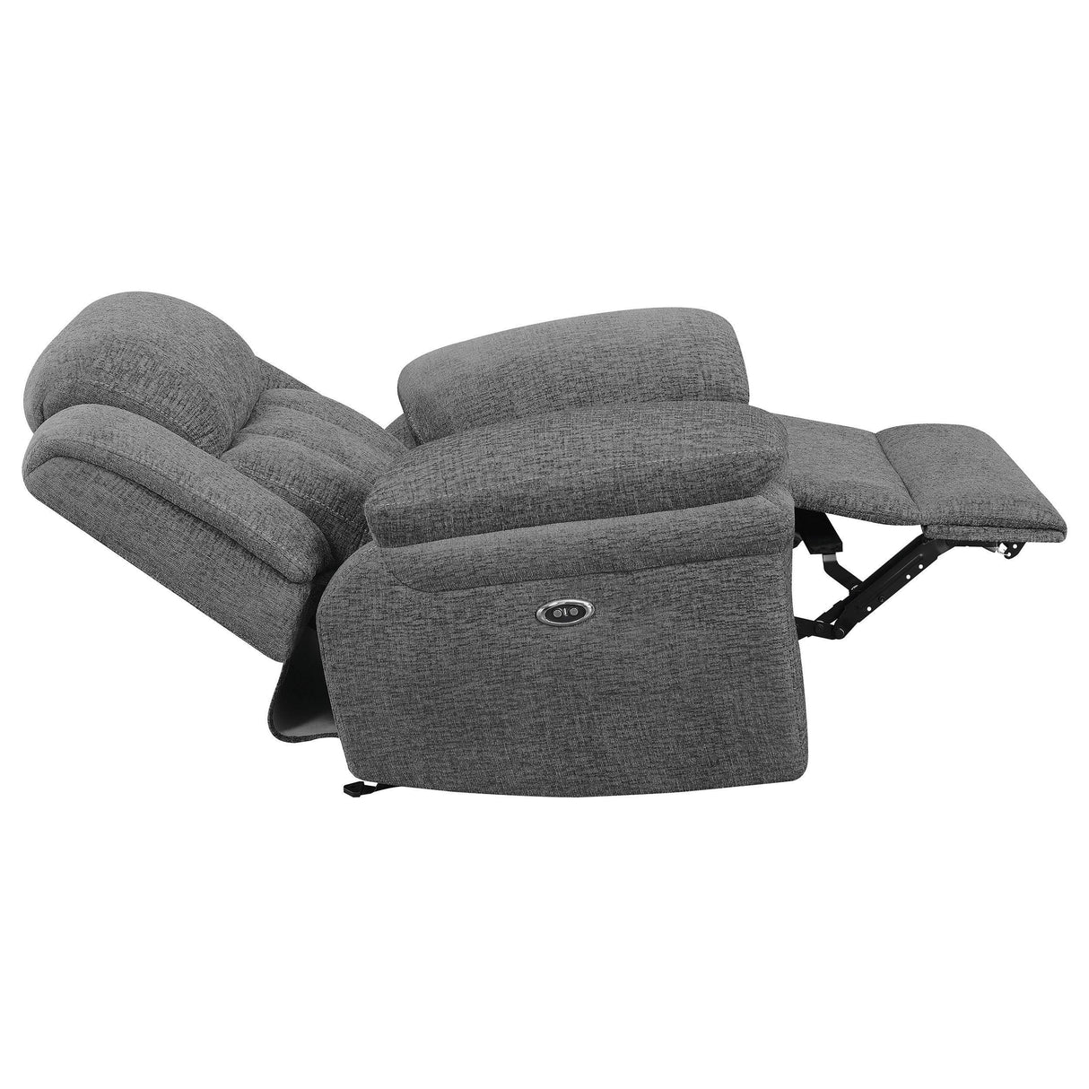 Charcoal Upholstered Power Glider Recliner With Pocket Coils - Omega Lifestyles