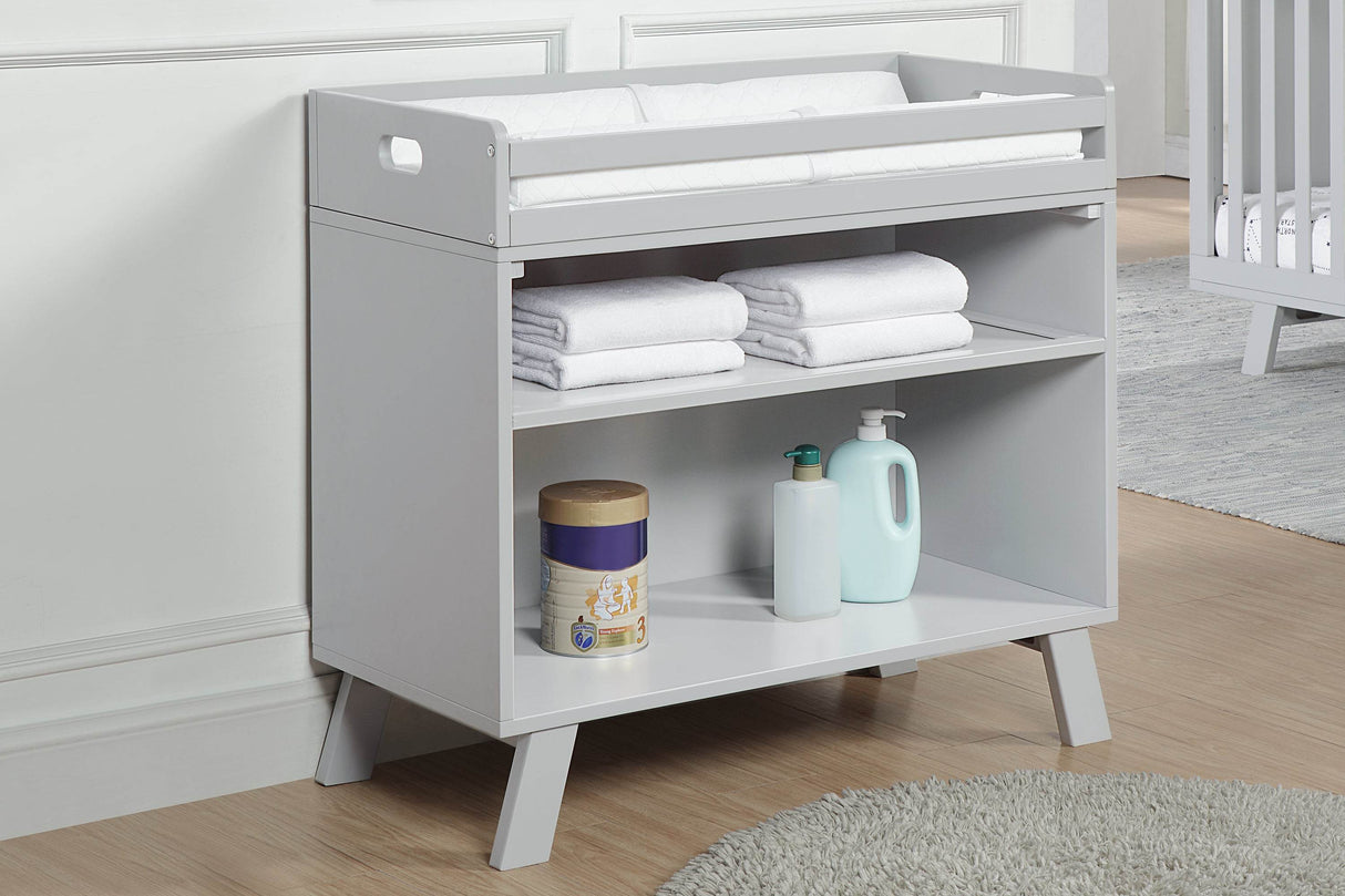 Solid Wood Gray Multi Purpose Convertible Changing Table