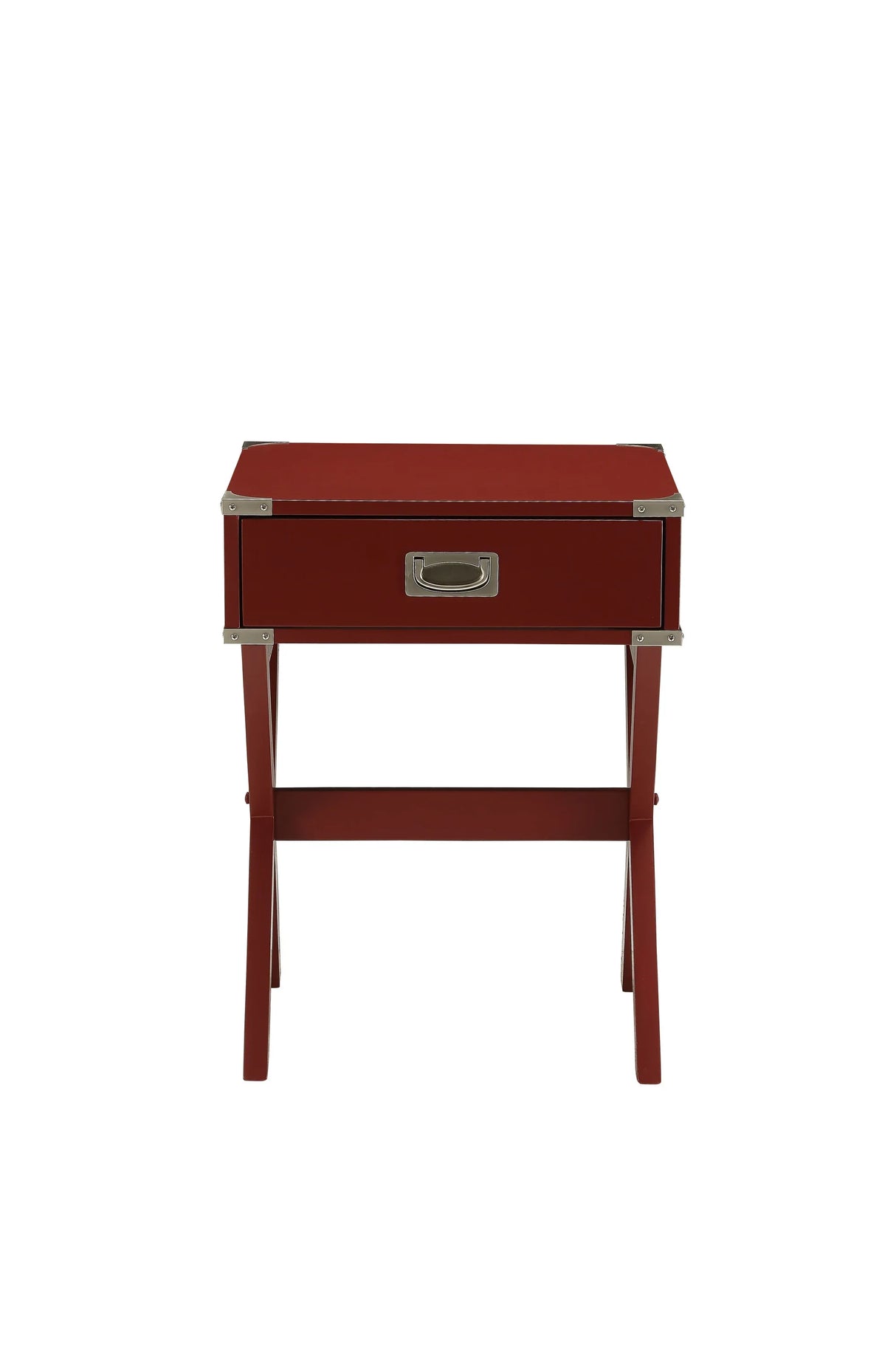Red Finish Synthetic Wood Accent Table With Drawer - Omega Lifestyles