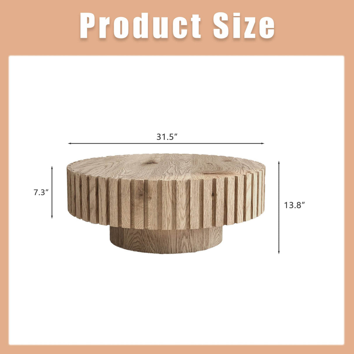 Modern Minimalist Round Wood MDF Coffee Table - Sleep Galleria