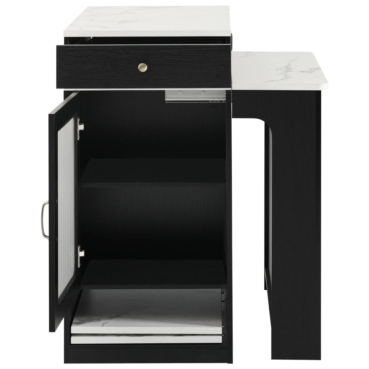 Extendable Dining Table Kitchen Island With Storage - Omega Lifestyles