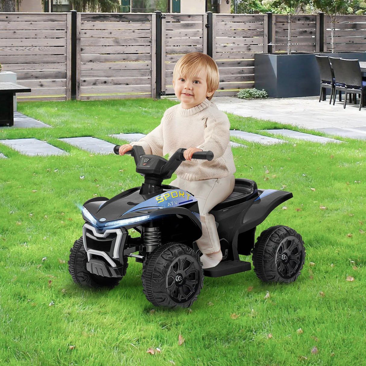Kids Rechargeable 6V ATV Quad Ride-On Toy With Lights - Omega Lifestyles