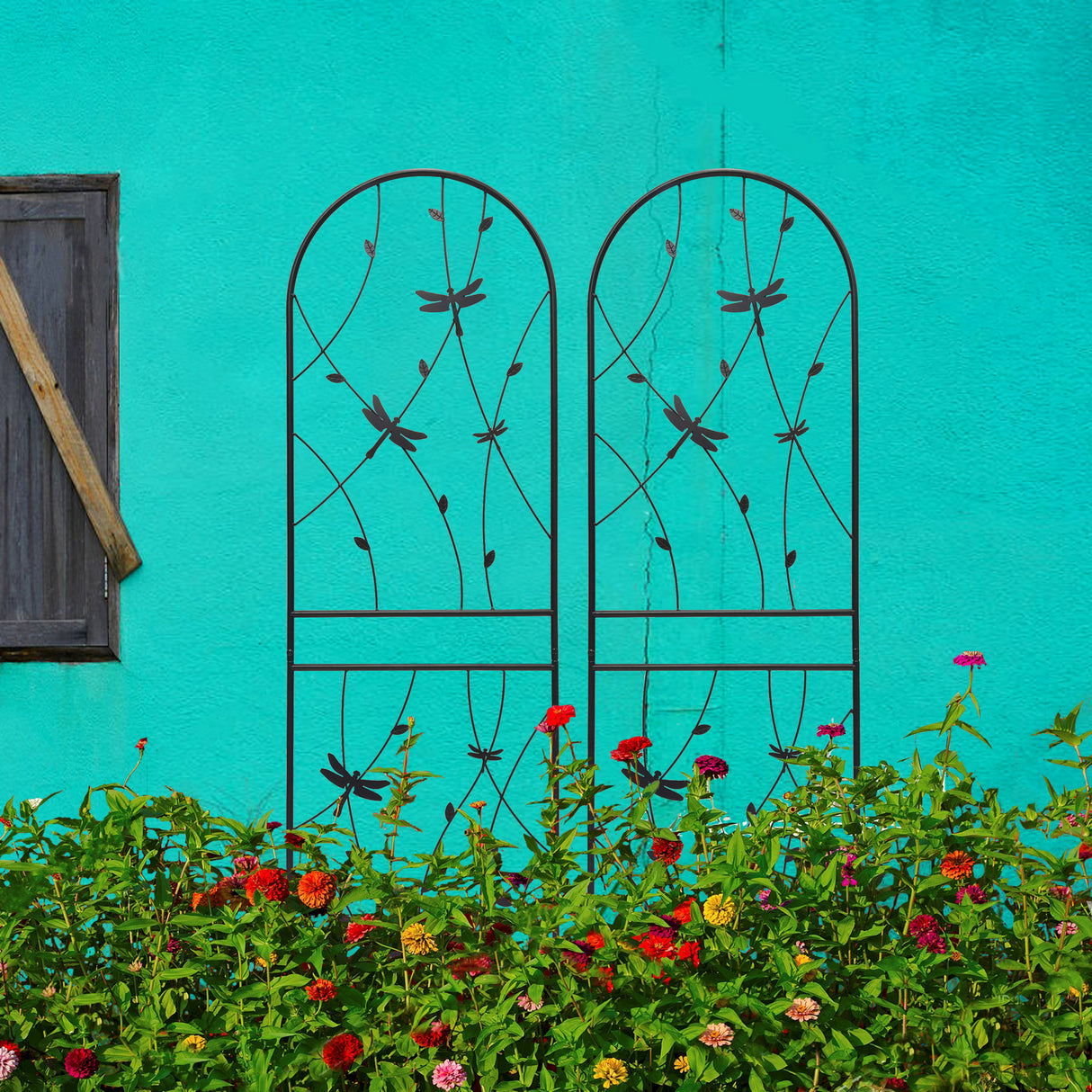 2-Pack Rustproof Metal Garden Trellis For Climbing Plants