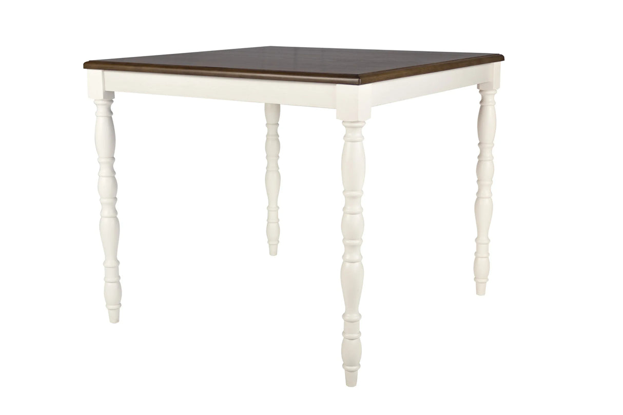 5-Piece Farmhouse White Oak Counter Height Dining Set - Omega Lifestyles