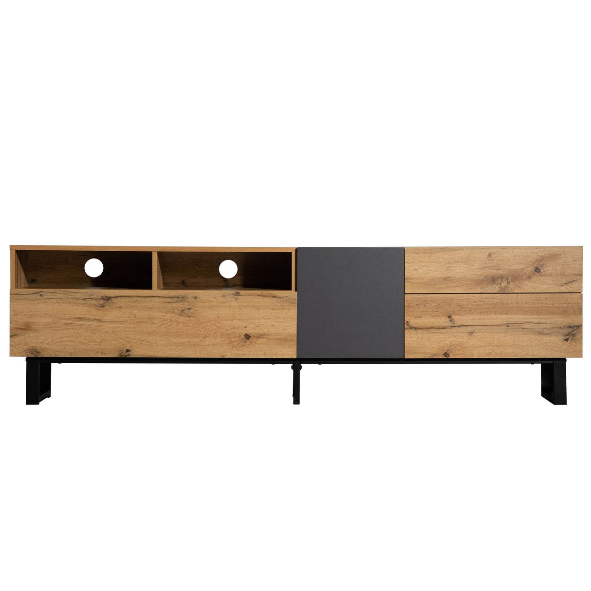 Modern Wood TV Stand With Drop Down Storage - Sleep Galleria