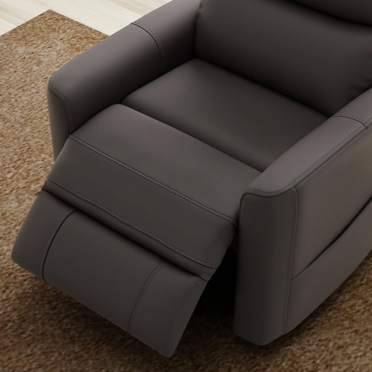 Grey Faux Leather Power Lift Recliner Chair With USB Charging - Omega Lifestyles