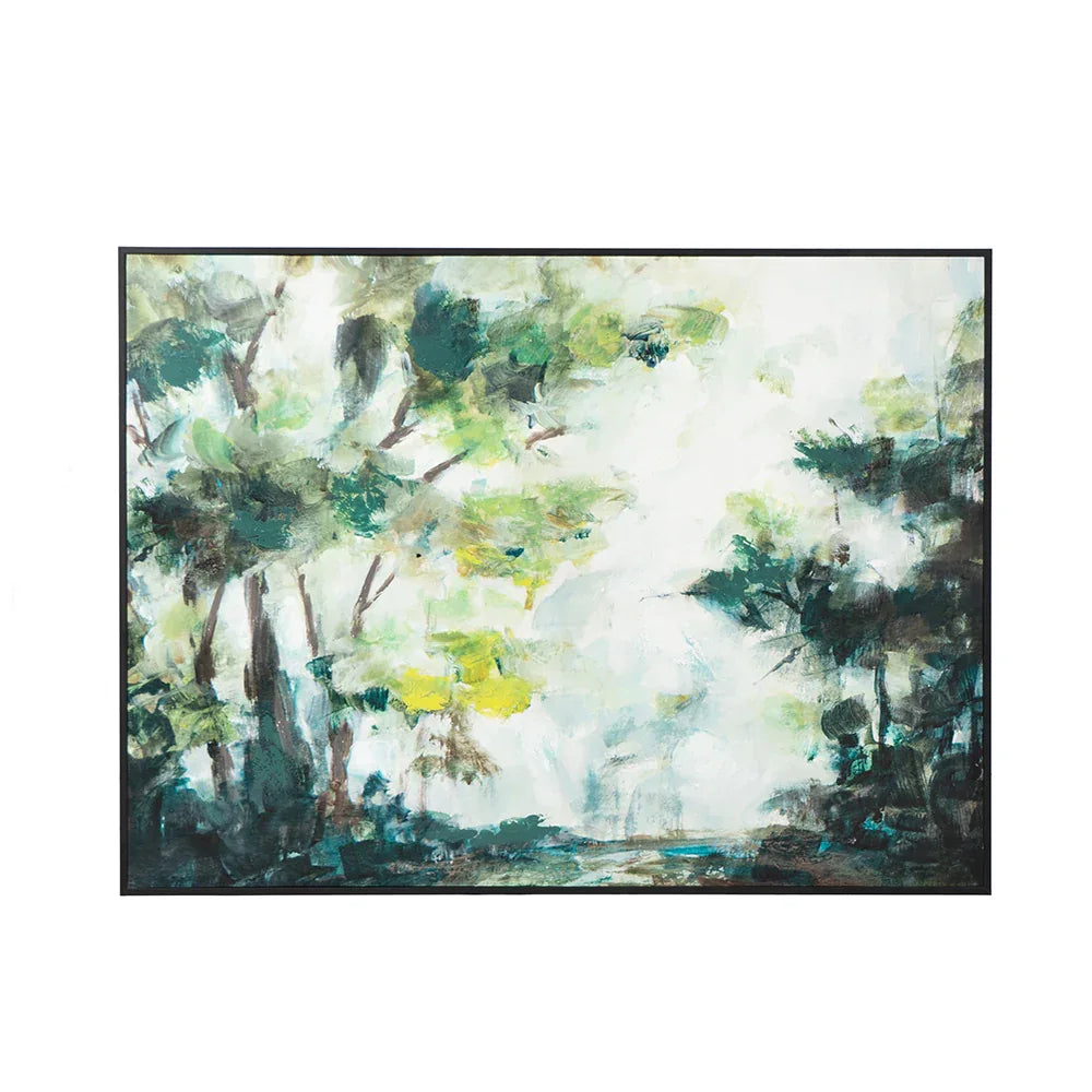 Edward Multicolor Forest Landscape Wood Wall Art 47x35 Inch - Omega Lifestyles