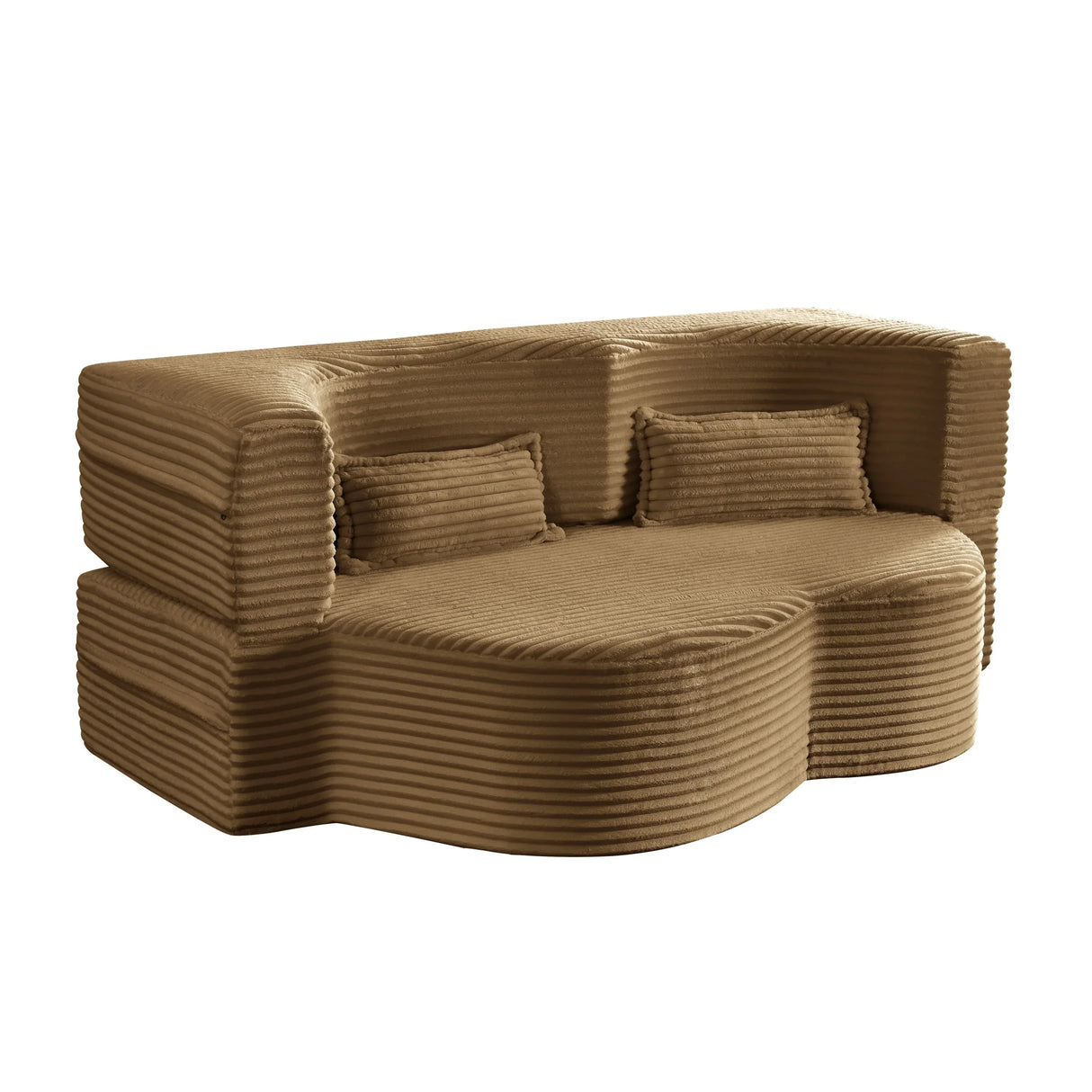 Full Size Folding Plush Corduroy Sleeper Sofa Bed With Pillows - Omega Lifestyles