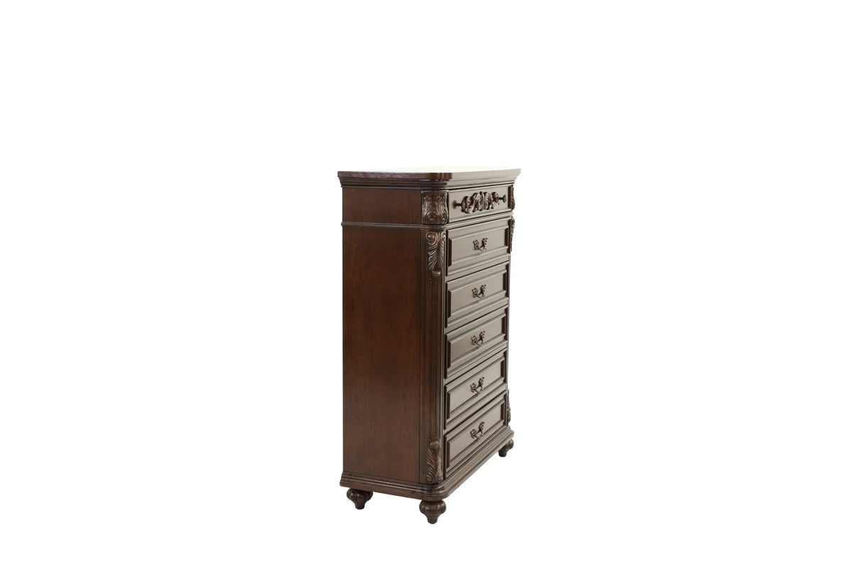 Traditional Antique Cherry Walnut Chest Of Drawers Furniture - Omega Lifestyles