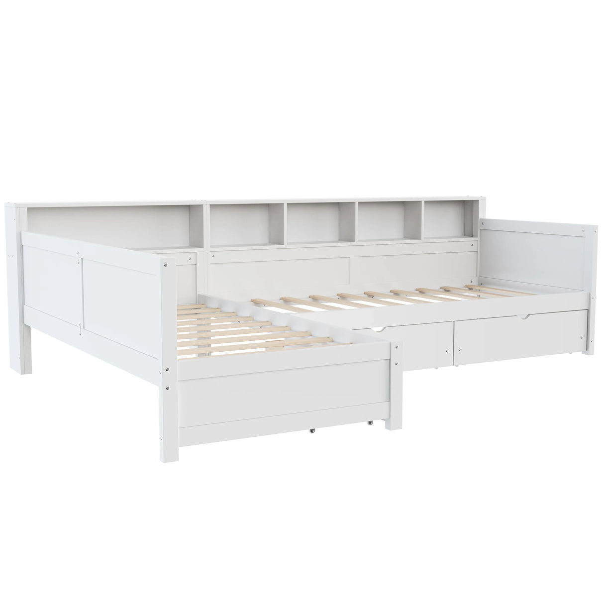 Twin Wood L-Shape Daybed With Storage Drawers - Omega Lifestyles