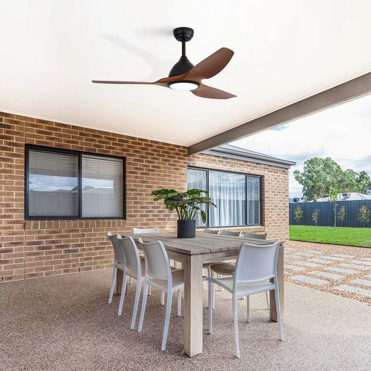 52-Inch Matte Black Reversible Ceiling Fan With Remote - Omega Lifestyles