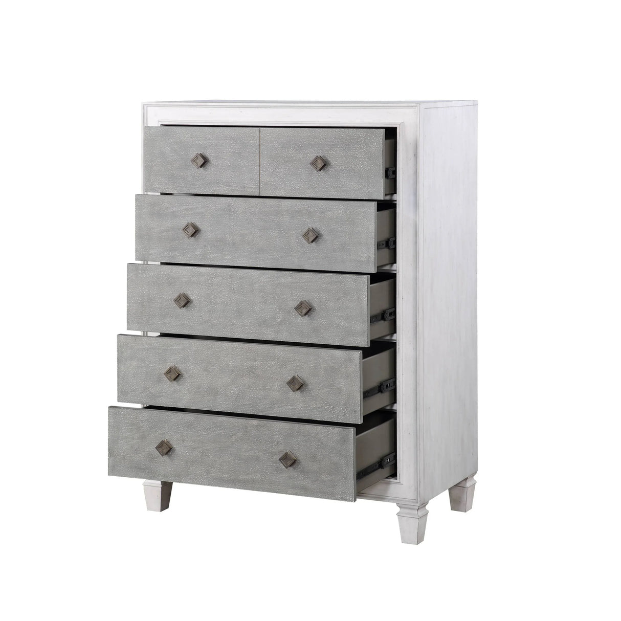 Transitional White Synthetic Wood Storage Chest - Omega Lifestyles