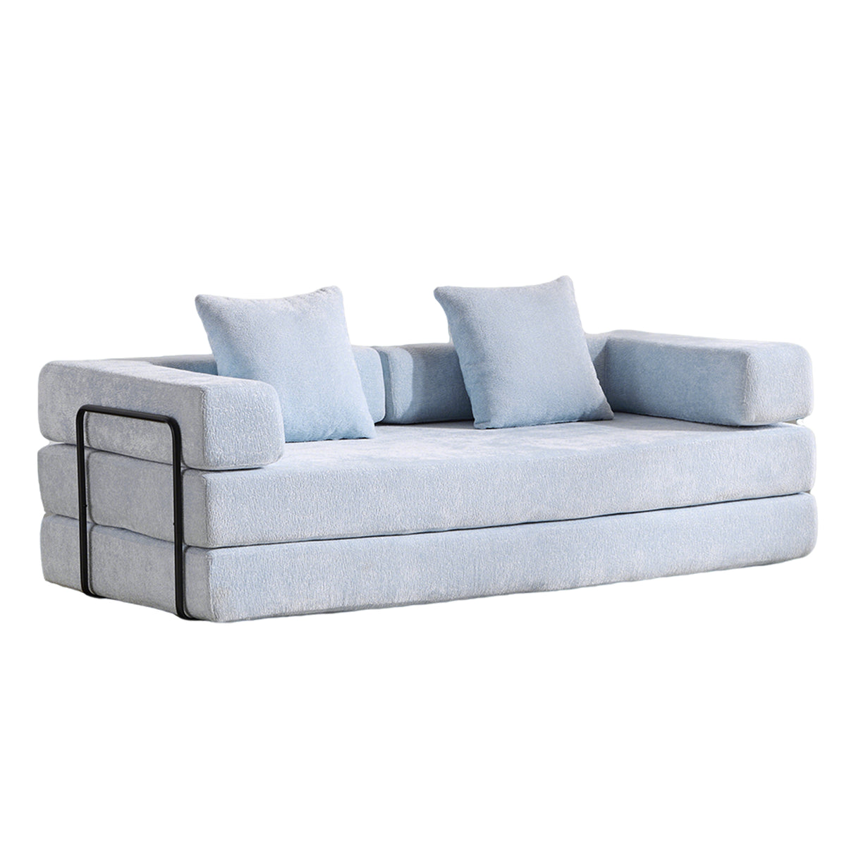 Convertible Chenille Memory Foam Floor Couch Sofa Bed