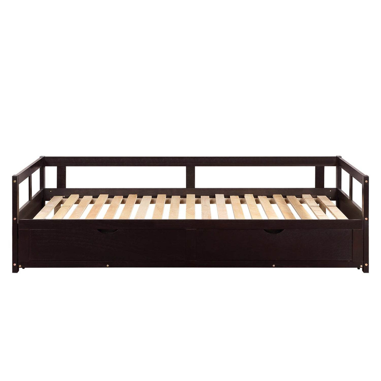 Twin Extendable Solid Wood Daybed With Trundle And Storage Drawers - Omega Lifestyles