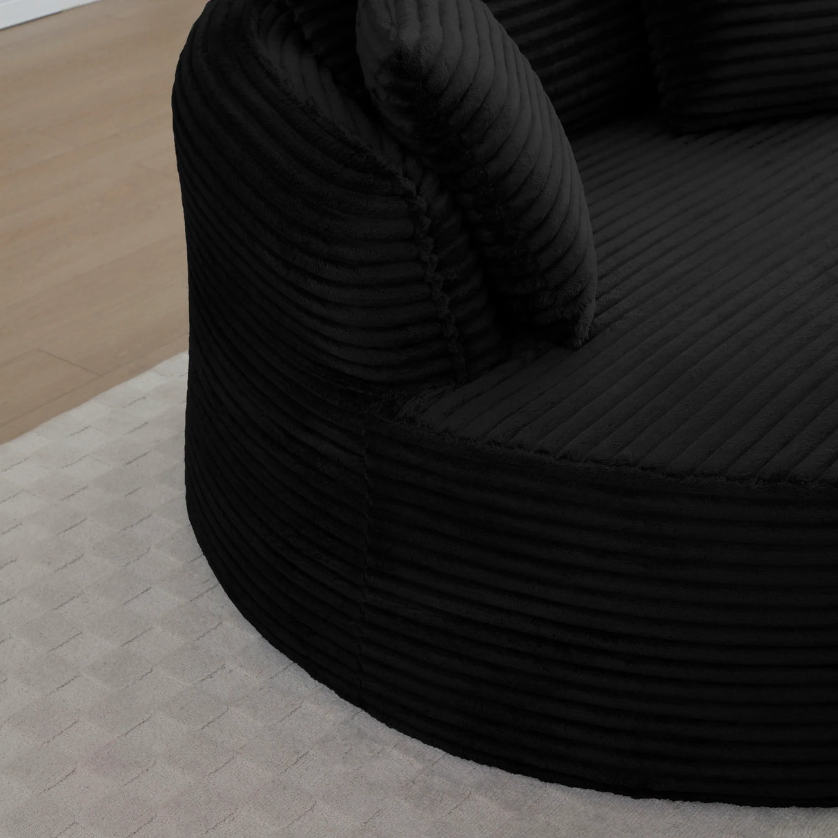 Modern Corduroy Boneless Floor Round Lounge Chair With Pillows - Omega Lifestyles