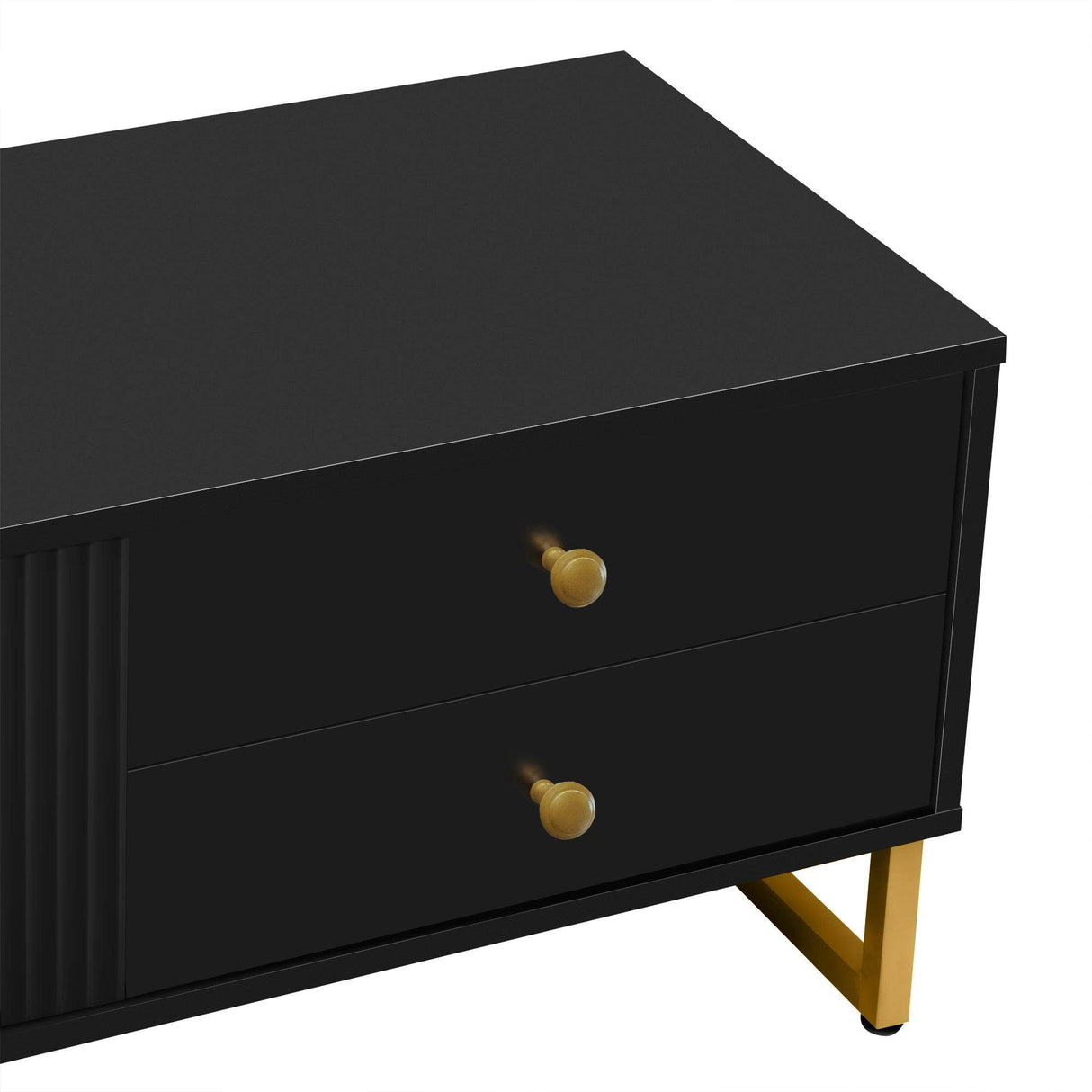 Modern Black MDF TV Stand With Storage Cabinet - Sleep Galleria